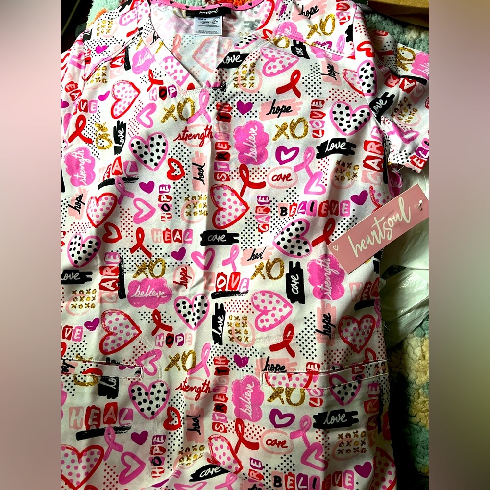 Heart soul scrub top